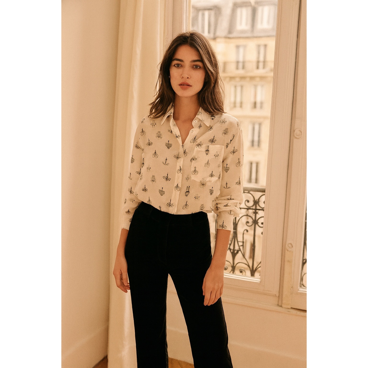 Bell | Alicia Bell Peyton Blouse Sz 2 Oversized Chandeliers Dark Romantic